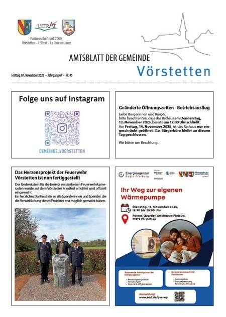 Amtsblatt KW 45/2025 Amtsblatt KW 45/2025